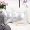 Pack of 2, New Luxury Series Solid Color Silver Decorative Glitzy Sequin & Comfy Satin Throw Pillow Cover Cushion Case for Wedding/Christmas,20"x20"